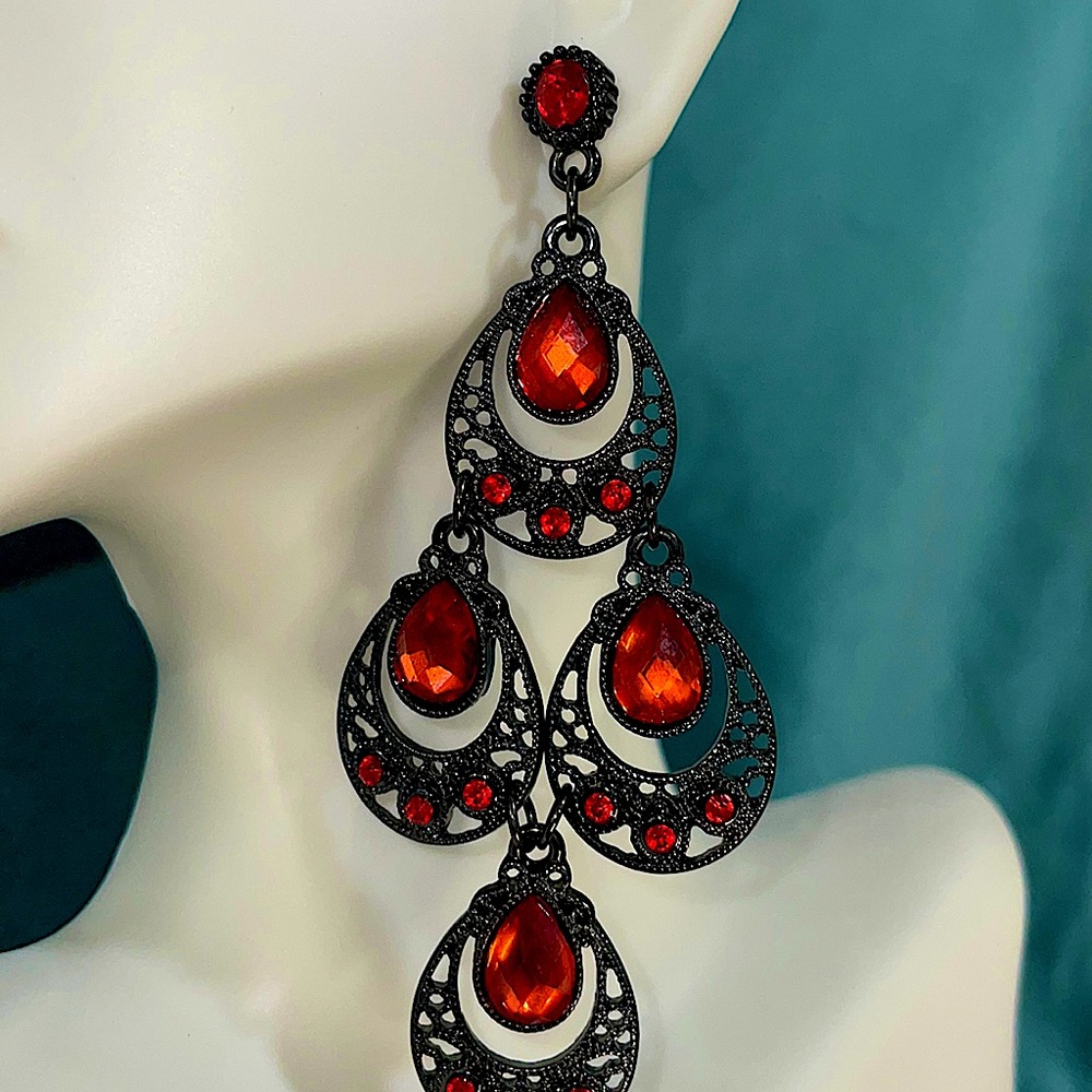 Dangle red earrings!